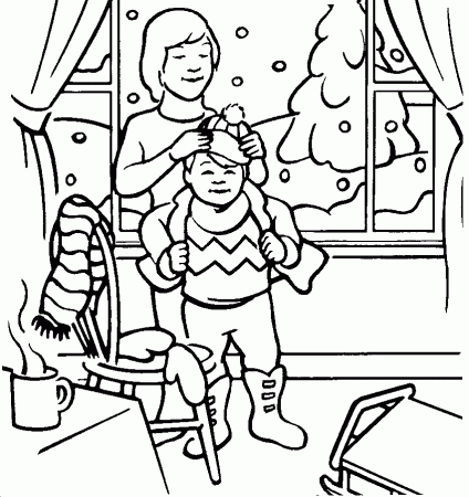 Clothes Winter Coloring Pages | Winter Coloring pages of ...