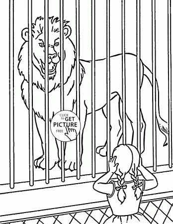 Zoo Lion coloring page for kids, animal coloring pages printables ...
