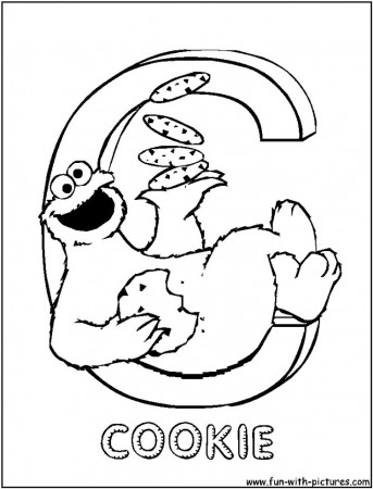 Cookie - Letter C - Sesame Street Alphabet Coloring Page