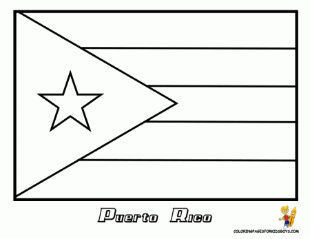 Puerto Rico Flag Coloring Page