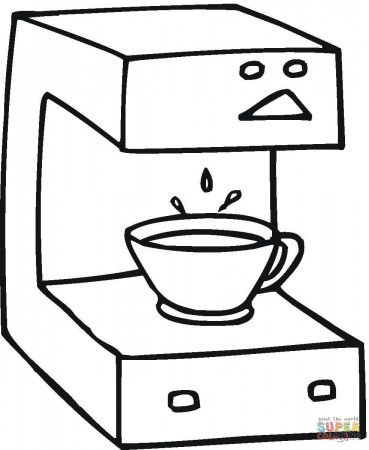 Coffee machine coloring page | Free Printable Coloring Pages