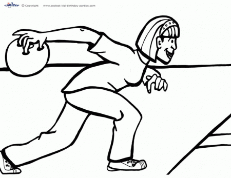 Woman bowling coloring page