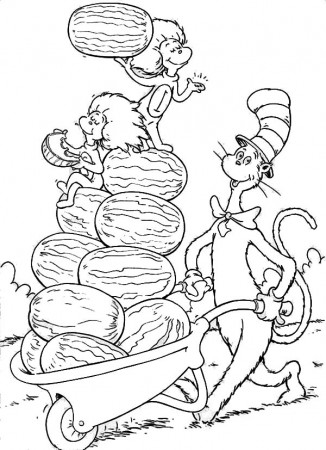 Cat In The Hat Thing 1 And Thing 2 Coloring Pages - HiColoringPages