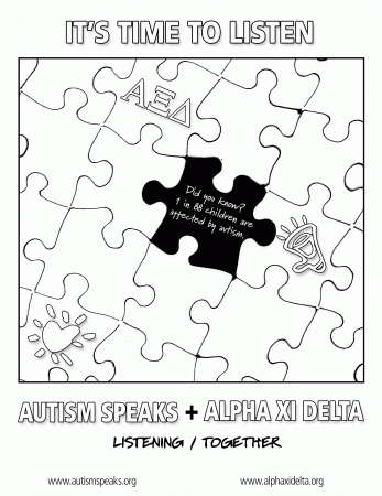 Autism Speaks and Alpha Xi Delta Coloring Page - Jordan L. Kirby ...