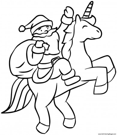 Nice Christmas unicorn Coloring Pages - Coloring Cool