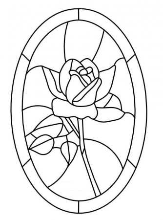 Flower Stained Glass Coloring Page - Free Printable Coloring Pages for Kids
