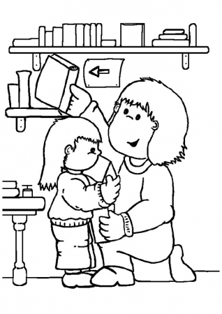 Coloring Pages | Librarian community helper coloring pages