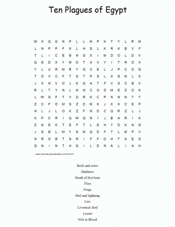 Ten Plagues of Egypt Word Search Puzzle