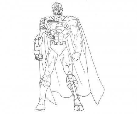 Cyborg Superman Coloring Pages Sketch Coloring Page