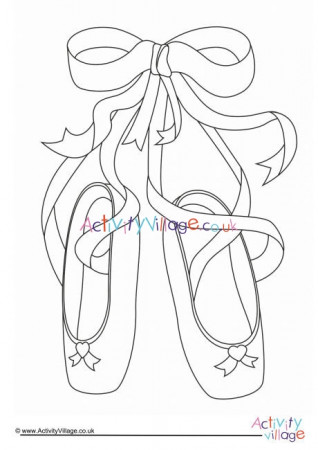 Ballet Shoes Colouring Page
