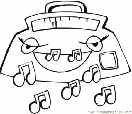 Smiling Radio Coloring Page - Free Home Appliances Coloring Pages ...