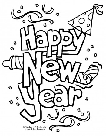 Printable Coloring Pages New Years 2020
