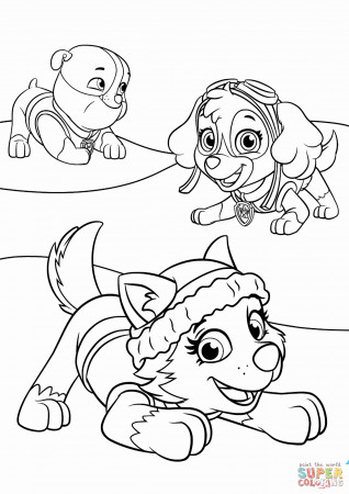 Coloring Pages : Everest Paw Patrol Coloring Lovely Plays With ...
