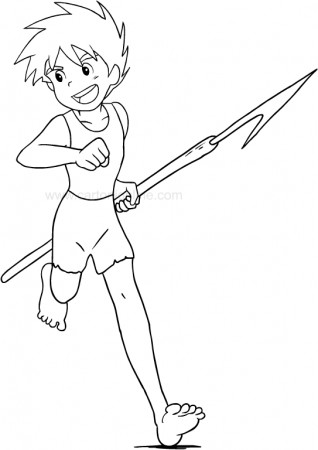 Drawing Conan, the niño del futuro coloring page