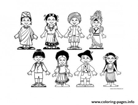 Diversity coloring pages for children