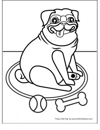 Pug Dog Colouring Page – artofmelodious
