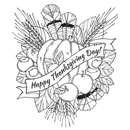 Thanksgiving - Coloring Pages for adults