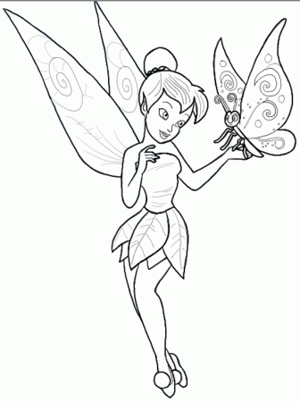 How to Draw Tinkerbell Holding a Butterfly with Easy to Follow ...