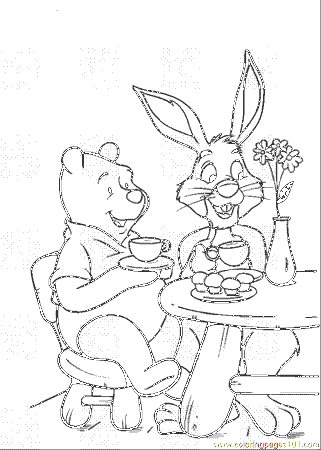 Pooh And Rabbit Coloring Pages | Cooloring.com