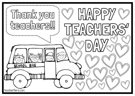 teacherfiera.com: HAPPY TEACHERS' DAY (COLOURING)