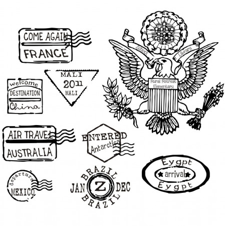 printable passport stamps clipart - Clip Art Library