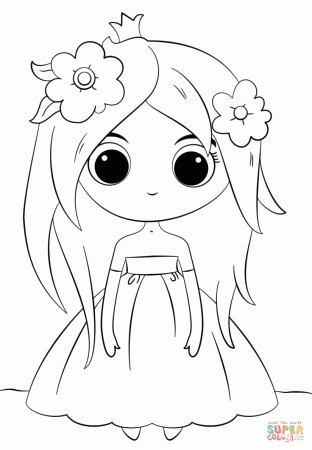 Cute Chibi Princess coloring page | Free Printable Coloring Pages
