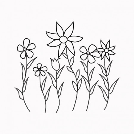 Premium Vector | Beautiful easy flowers coloring book for preschool  children cute educational flowers coloring page