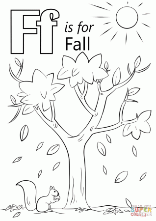 Letter F is for Fall coloring page | Free Printable Coloring Pages