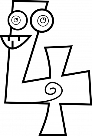 Number 4 Clipart Black And White