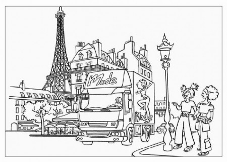 The best free Paris coloring page images. Download from 194 free ...