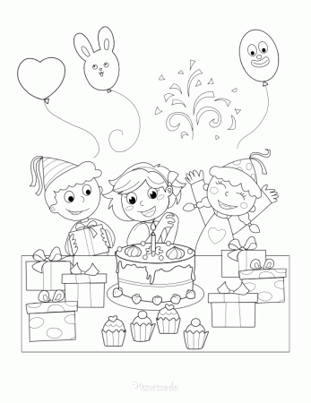 55 Best Happy Birthday Coloring Pages - Free Printable PDFs
