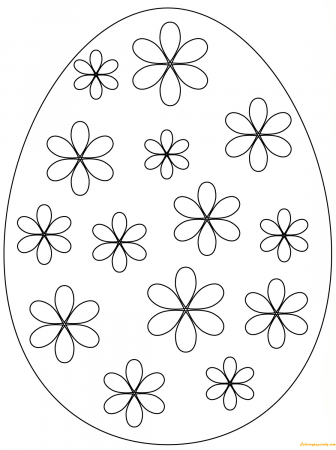 Easter Egg Simple Flowers Coloring Pages - Arts & Culture Coloring Pages -  Free Printable Coloring Pages Online