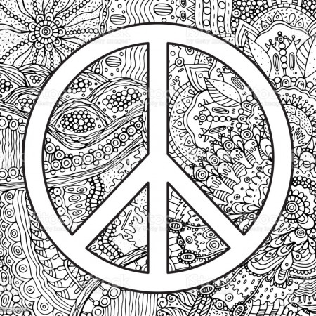 Pacific Symbol Hippie 60s Festival Poster Psychedelic Coloring Page For  Adults Vector Design Retro Posterantistress Home Activity Stock  Illustration - Download Image Now - iStock