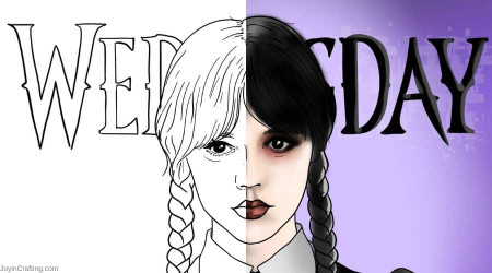 Wednesday Addams Coloring Page - Joy in Crafting
