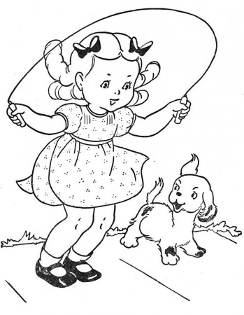 Jump Rope Coloring Page - Coloring Pages for Kids and for Adults