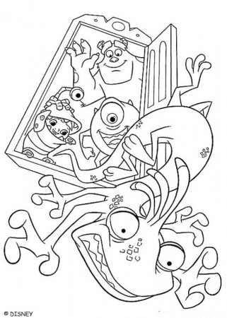 Monsters, Inc. coloring pages - Randall Gets Kicked Out