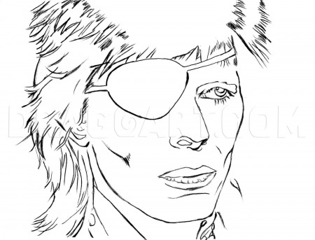 How to Draw David Bowie, Coloring Page, Trace Drawing