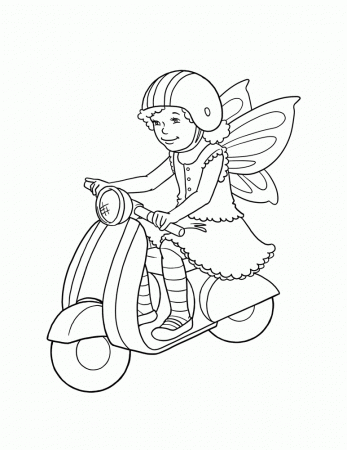 Motorcycle Vespa Coloring Pages Free | Coloring Pages For Kids