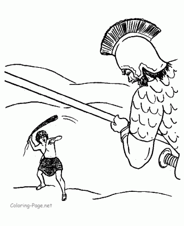 Bible Coloring Page - David and Goliath