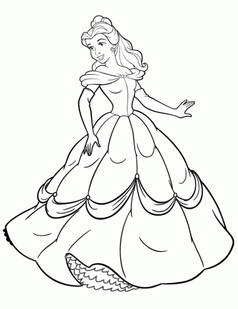 Belle Princess Coloring Pages - Free Printable Coloring Pages 