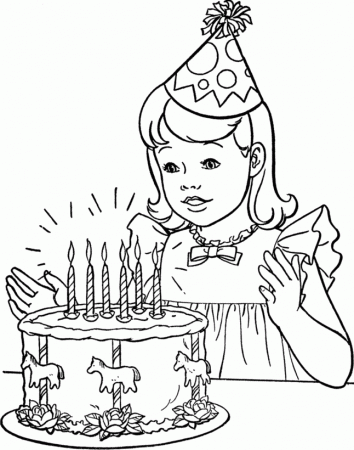 Birthday Coloring Pages | Free Printable Kids Birthday Party Cake 