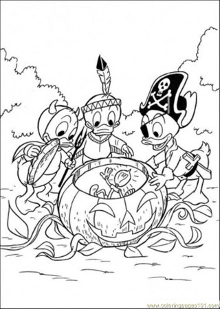 Coloring Pages Halloween (Cartoons > Donald Duck) - free printable 