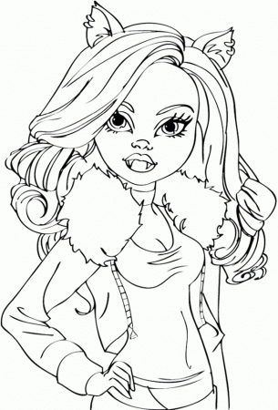 Monster High Coloring Pages : Girl Clawdeen Wolf Coloring Page 