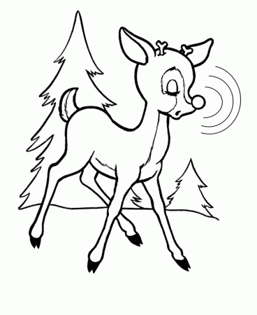 Rudolph the Red Nose Reindeer Coloring Page - Rudolph's Nose 