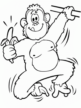 Printable Chimp Animals Coloring Page | Coloring Pages 4 Free