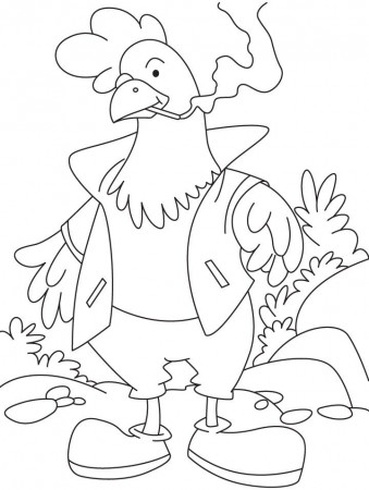 rooster smoking coloring page | Download Free rooster smoking 