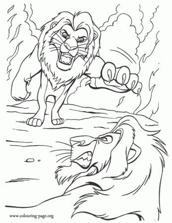 The Lion King - Simba fights against Scar coloring page