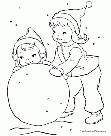 Winter Coloring Sheets - Make a Snowman