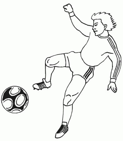Soccer Coloring Page | Man Kicking Ball