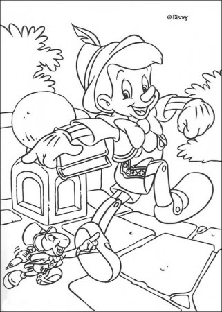 Pinocchio coloring pages - Pinocchio and Jiminy 2